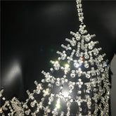 Rhinestone Silver Tassel Chain Camis Top